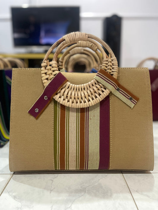 Sinmi Raffia Handle Tote Bag